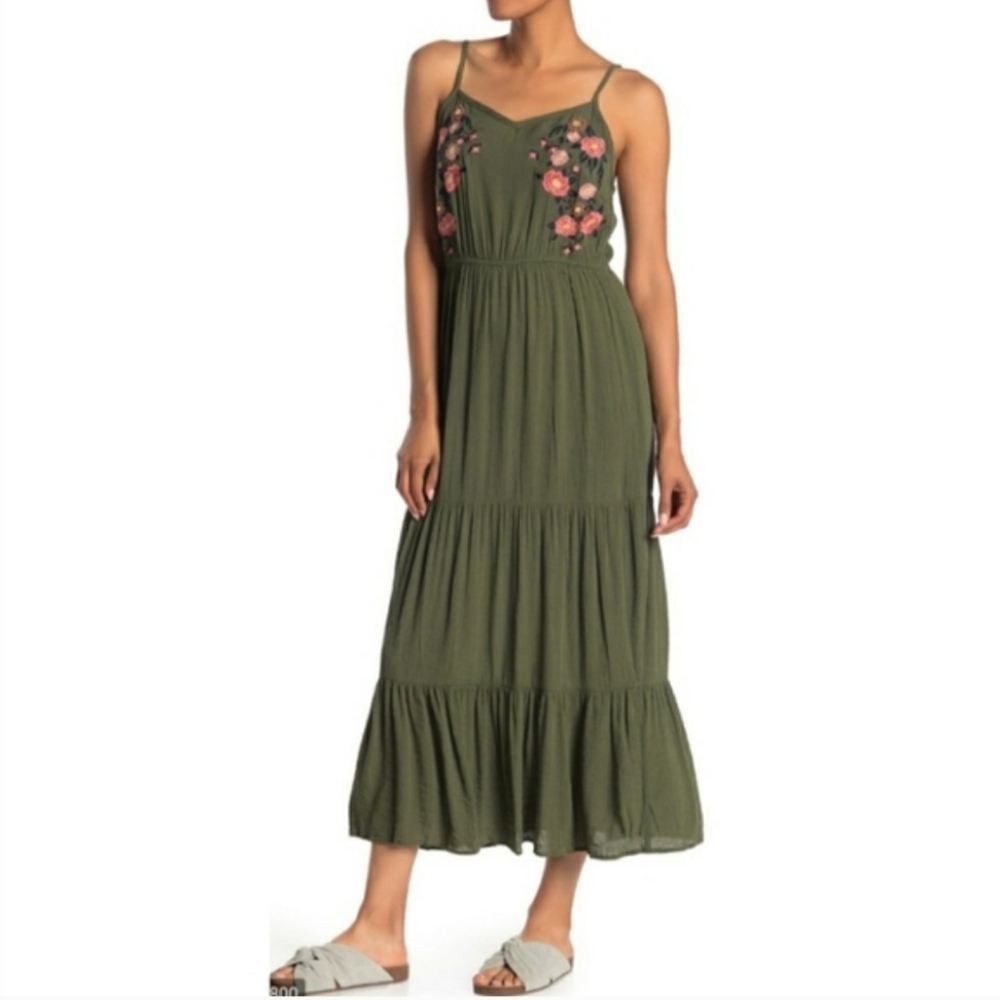 Fourteenth Place Olive Green Maxi Dress